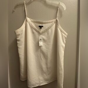 NWT- Ann Taylor Elegant Cream Spaghetti Strap Shell Top- Size Large